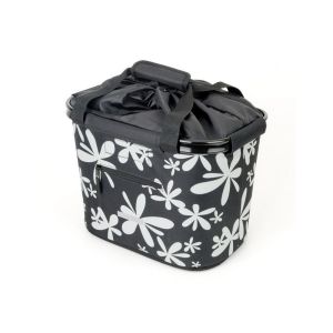 BIKE PARTS BlueBird borsa da manubrio con fiori porta QR (20 litri / nero)