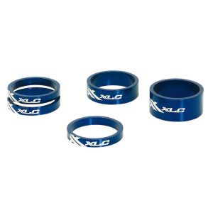 XLC AS-A02 Set di anelli distanziatori A-Head (3x5 | 1x10 | 1x15mm | 1 1/8" | blu)